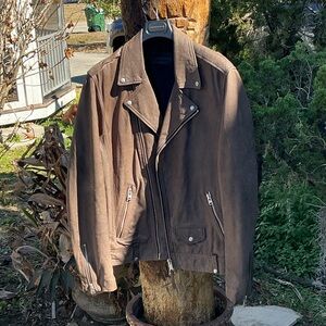 All Saints Dark Brown Leather Jacket